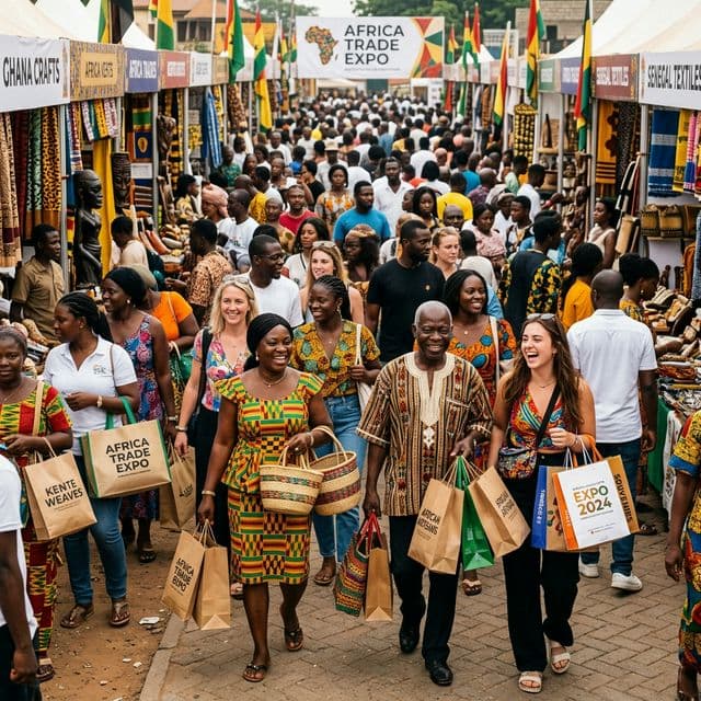 Foule Diversifiée d'Acheteurs